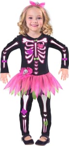Girls Skeleton Costume Dress Fancy, 3-4yr, Black