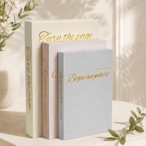 Decorative Storage Boxes 3-Pack - Fake Book Storage - Beige