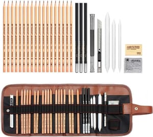 AIPLUX 29-Piece Sketching Pencil Set with Carrying Bag