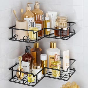 Vinabo Corner Shower Caddy, 2-Pack, Rustproof, No-Drill Adhesive Organizer Hooks