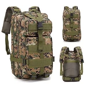 Rugged 20L Digital Camouflage Tactical Backpack for Hiking and Camping