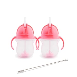 Munchkin 2-Pack Tip and Sip Weighted Straw Cups 207ml Pink