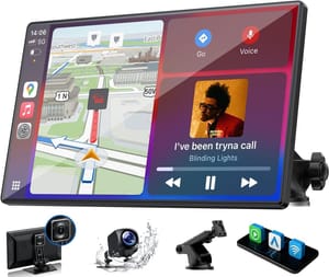 Volam 9-Inch CarPlay Android Auto Stereo with Dashcam GPS BT