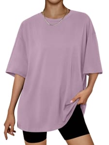 LILLUSORY Womens Oversized Tshirt Gym Yoga Top Dark Pink 2XL