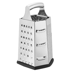 Amazon Basics Stainless Steel Heavy-Duty Hexagonal Cheese Grater, Non-Slip Base