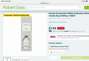 French Connection White Collection Winter Vanilla Reed Diffuser 100Ml