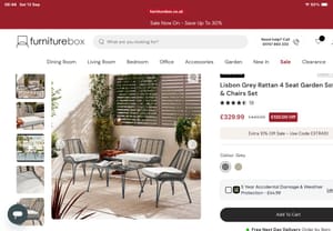 Lisbon Grey Rattan 4 Seat Garden Sofa & Chairs Set
