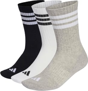 Adidas Unisex 3Stripes Cushioned Crew Socks, 3-Pack, Size 4.5-6