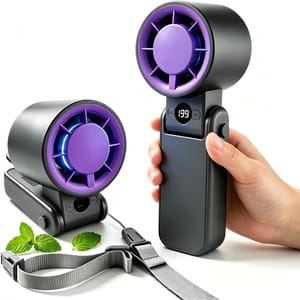 Neuonn 5-Speed Handheld Fan with 4000mAh USB-C Battery, LED Display