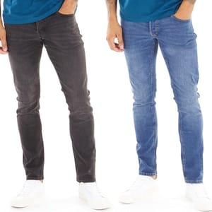 JACK & JONES  JACK & JONES Mens Glenn Sq354/327 Two Pack Jeans Blue/Black