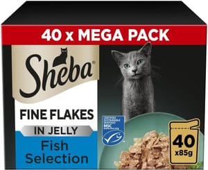 DEAL STACK - Sheba Fine Flakes in Jelly Fish 40x85g Pack - £9.15 S&S Voucher