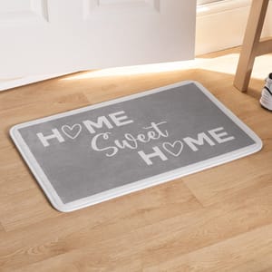 OHS Washable Home Sweet Home Printed Mat - Grey