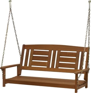 Furinno TIOMAN Porch Swing - Outdoor Wooden Swing with Chain