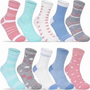Chalier Cozy Women's Socks, Cotton, 10 Pairs, UK Size 4-8