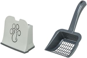 TRIXIE Litter Scoop with Holder for Litter, Size L, White/grey