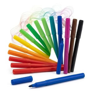 10 Fine Tip Fibre Colouring Pens Pack Smooth Fine Line Colour Markers