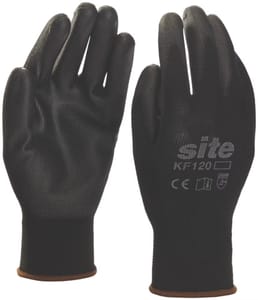 PU Palm Dip Gloves Black Large