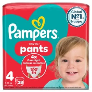 Pampers Baby-Dry Nappy Pants Size 4, 38 Nappies