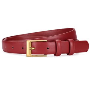 WERFORU Women Soft Faux Leather Jeans Belt with Gold Buckle
