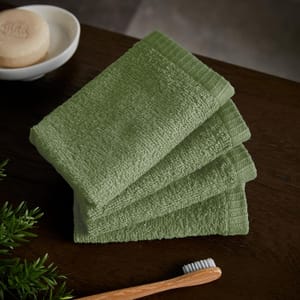 Catherine Lansfield Quick Dry Cotton Face Cloths 30x30cm Sage Green
