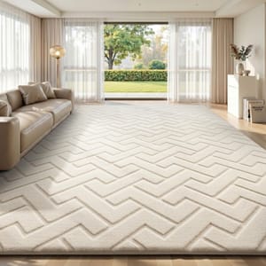 Lemon Rug 140x200cm Cream Thick Carpet