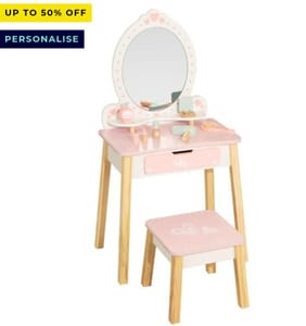 Tooky Toy Wooden Vanity Table with Stool