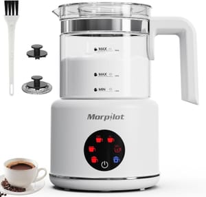 Morpilot 6-in-1 Electric Milk Frother, 500ml, Glass Warmer