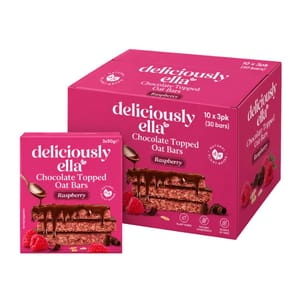 Deliciously Ella Chocolate Topped Raspberry Oat Bars 10 X 3pk