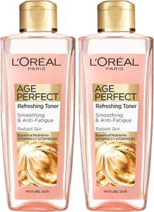 L'Oreal Paris Smoothing Toner, Age Perfect, with Vitamin C, 200ml (Pack of 2)