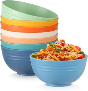 Osrioal 8-Pack Unbreakable Plastic Cereal Bowls, Dishwasher & Microwave Safe