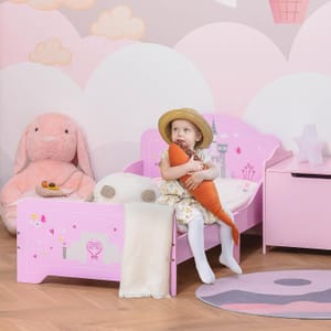 HOMCOM Princess Castle Kids Bed for 3-6 Pink 143x73x60 Cm