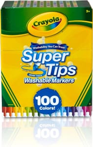 CRAYOLA Super Tips Marker Set, Washable, 100 Colors, 100 Count