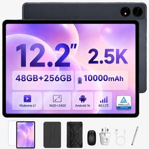 12-Inch Tablet with Keyboard, 2.5K QHD, SIM Slot