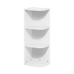 Furinno Pasir 3-Tier Corner Bookcase, White