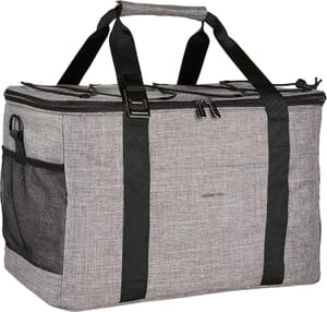 Amazon Basics Insulated Soft Cooler Bag, 50-Can Capacity, Gray