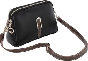 EVEOUT Small PU Leather Crossbody Bag for Women, 2-Zip Pockets