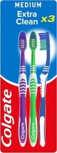 Colgate Extra Clean Medium Manual Toothbrush 3 Pack - £1.02 S&S