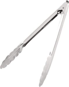 Vogue Catering Tongs 10 in Stainless Steel Serrated Grip Spring-Loaded