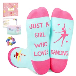 Amosking Dance Gifts & Socks for Girls 7-11
