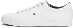 Tommy Hilfiger Men's Essential Leather Cupsole Trainers, White, Size 7