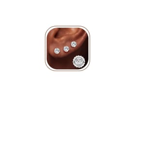 EXGOX 3-Piece Sterling Silver and Gold Plated Hypoallergenic Earring Set