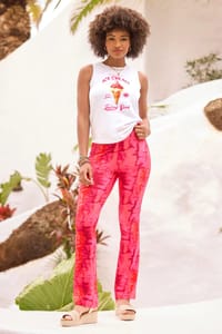 Joe Browns Flared Jersey Trousers with Tie-Dye Print
