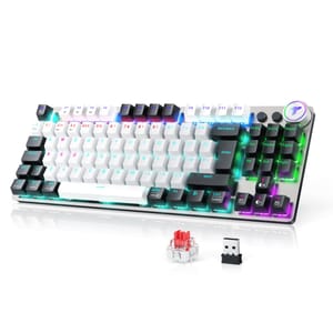 TECURS 80% Mechanical Gaming Keyboard Wireless Red Switch Tri-Mode