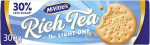 DEAL STACK - McVitie's Rich Tea Biscuits Light 30% Less Sugar 300g - £1.16 S&S