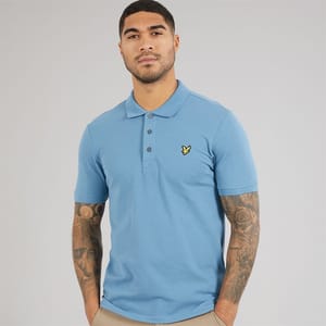 Lyle and Scott Vintage Lyle and Scott Vintage Mens Plain Polo Shirt Ocean Sky
