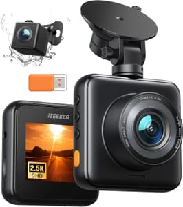 iZEEKER iD220 Dash Cam, Front/Rear, 2.5K, 2-Inch IPS