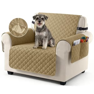 TAOCOCO 1-Seater Waterproof Sofa Cover with Pockets, Honey Sand