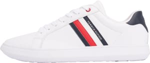 Tommy Hilfiger Men's Essential Leather Low-Top Trainers, White, 10