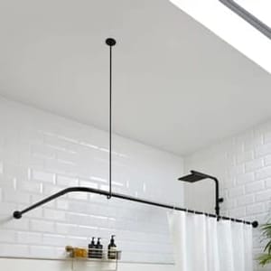 75% off - Clearance L Shape Black Shower Curtain Rail