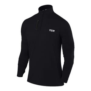 TCA Fusion Long Sleeve Running Top 1/4 Zip Black XXL